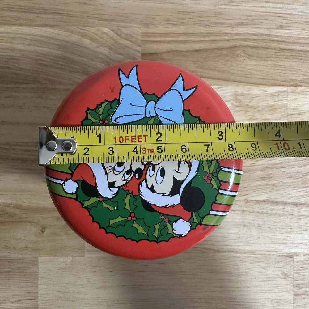 Vintage Mickey and Minnie Mouse Collectible Disney Christmas Canister with Lid - Picture 9 of 9